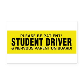 CafePress Student Driver Parent On Board! Rectangle Car Mag Rectangle Car Bumper Magnet
