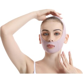 Serena.H Nueva Mascarilla Nocturna Moldeadora Facial de Belleza, Mascarilla Reutilizable en Forma de V para Rostro Y Mentón, Mascarilla Lifting de Línea V, Reduce La Papada (Morada)