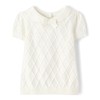 Gymboree,Girls,and Toddler Short Sleeve Peter Pan Collar Sweater,White,6