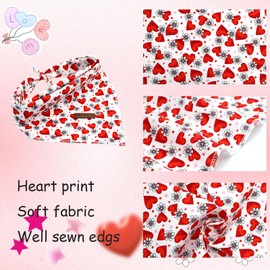 Elegant little tail Valentine's Dog Bandana,Heart Puppy Bandanas 1PC Washable Soft Pet Scarf Female or Male Square Bib Kerchief Adjustable Pet Bandana for Medium Large Dogs