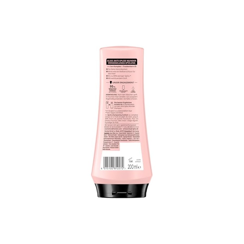 Gliss Conditioner Anti-Split Ends Miracle (200 ml), Conditioner Repairs Damaged