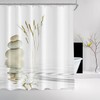 Escerleent Zen Stone Shower Curtains Set for Bathroom - Waterproof