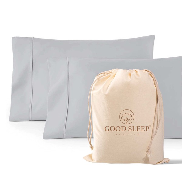 1000 TC Light Gray King Pillowcases Set of 2 100%