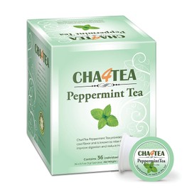 Cha4TEA 36-Count Peppermint Tea Pods for Keurig K-Cup Brewers