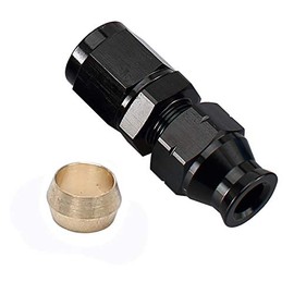 AC PERFORMANCE Black Aluminum Fuel HardLine Fitting for 3/8" 3/8 inch 9.5mm outer diameter alloy tube to AN6 Female Swivel Hardline Tube adaptor