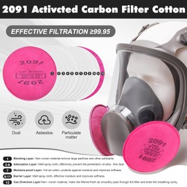 30PCS (15Pack) 2091 Filters for Respirator, 2091 P100 Particulate Filter Installed on Filter Retainer Replacement for 6200 6800 7000 FF-4 Respirator, Mask Filters Against Painting,Cutting,Woodworking