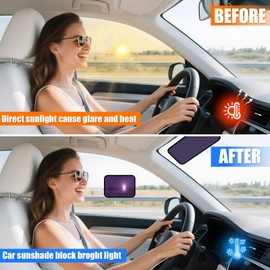 ZATOOTO Static Cling Car Sun Shade for Side Window & Windshield 4 Pack, Expandable Window Shade Sun Blocker Car Windshield Sunshade｜Reinforced Frame｜Anti-Glare｜(2 Pack, 9.84*7 in & 2 Pack, 15.7*7 in)