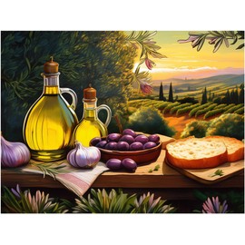 Still Life Rustic Country Breakfast Pattern A662 Accent Tile Mural Kitchen Bathroom Wall Backsplash Behind Stove Range Sink Splashback One Tile 8"x6" Ceramic, Matte