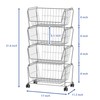 PUSDON Stackable Metal Storage Carts, Dual Use Shelf for Kitchen