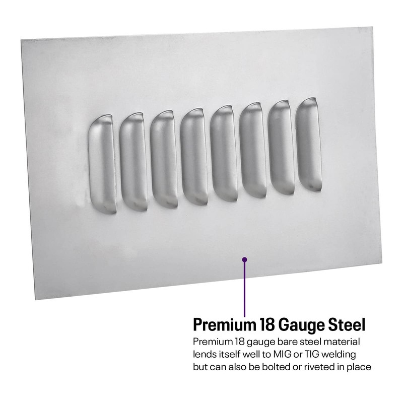 8 Hood Louver Sheet Metal Panel, 12 x 8 Inch,