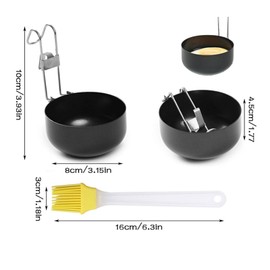 Wmzjnljy 2pcs Stainless Steel Egg Poacher Poached Egg Maker Non-Stick Egg Poacher Pan Collapsible Hang Ear Egg Boiler Poached for Perfect Boiled Eggs for Kitchen Gadgets(Z270-2)