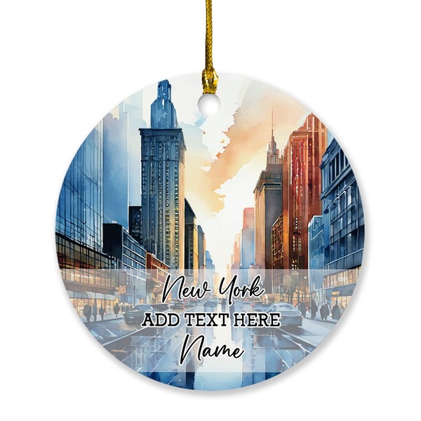 Personalized Times Square New York Xmas Ornament 2024, USA Times