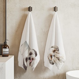 Cabana Bro Shih Tzu Gifts Bathroom Hand Towels, Shih Tzu Gifts for Women, Funny Dog Hand Towels for Bathroom Washroom Decor, Dog Lovers Mom Gifts, 16x24 Inch