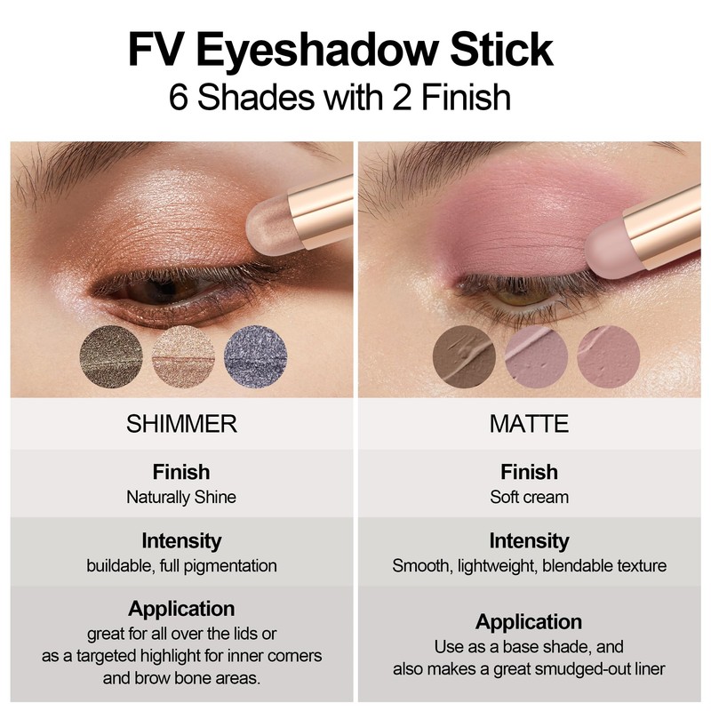 FV Long Lasting Cream Eyeshadow Stick, Waterproof & High Pigmented