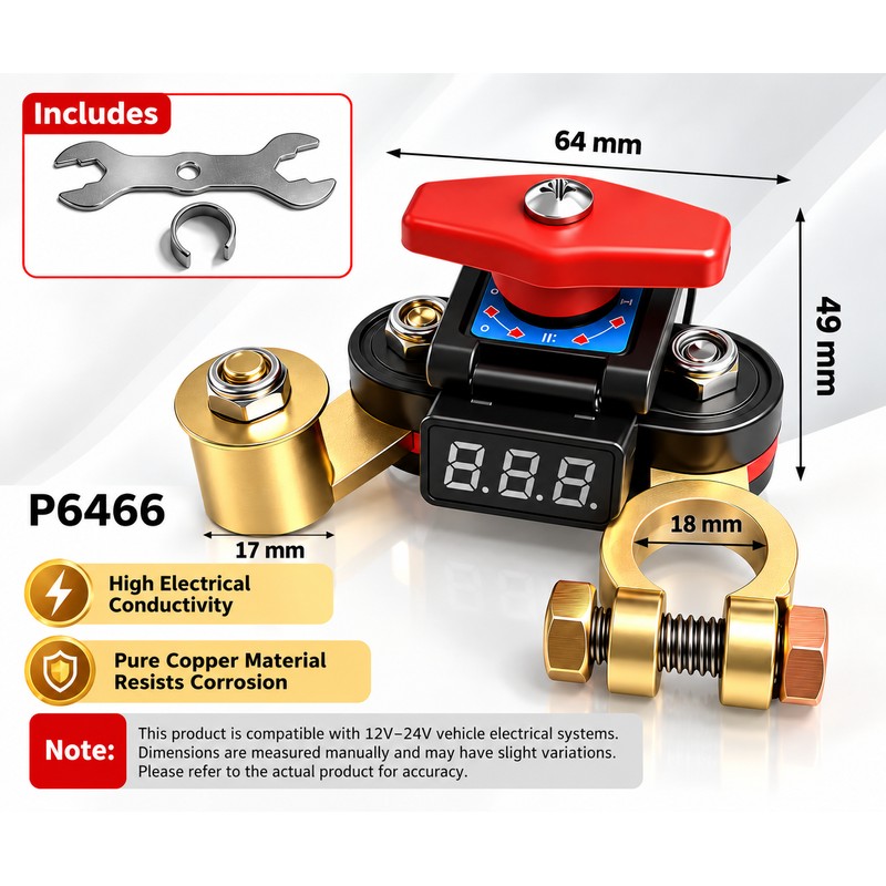 Car Battery Disconnect Switch for Vehicle Storage – Rotating Battery