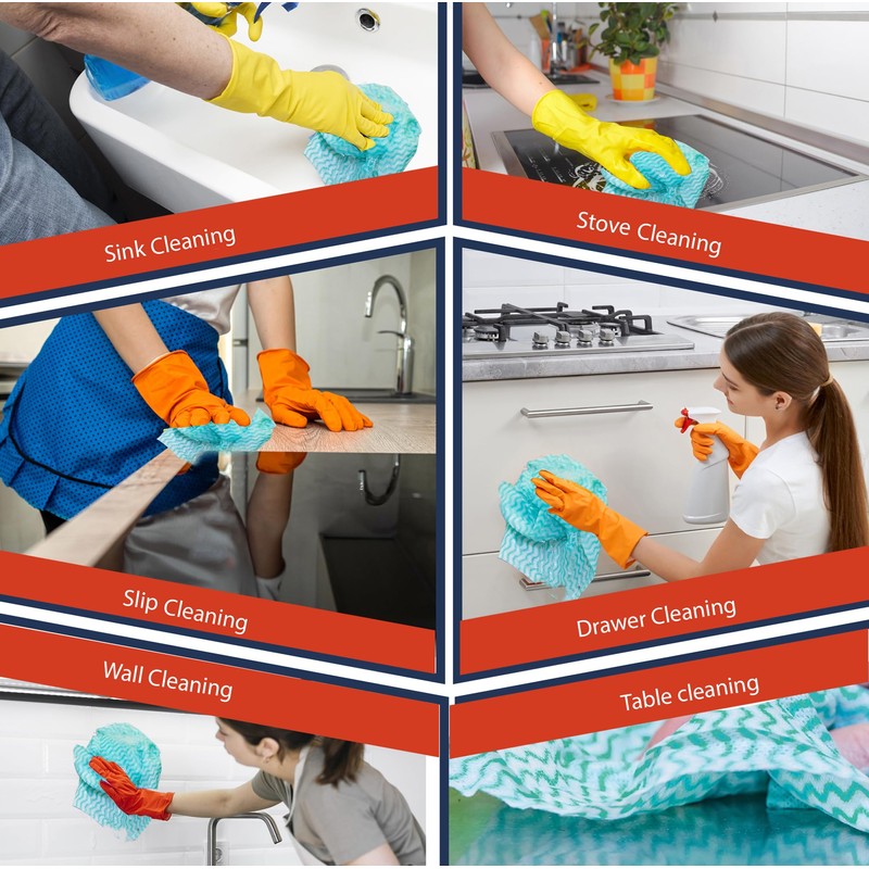 Abbey 200 All Purpose Cleaning Cloths in Portable Box Dispenser
