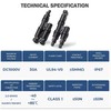 Junction Connector, Solar Panel Connector Y Branch Pair MMF+FFM for