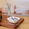 2Pcs Stainless Steel Standing Spoon Rest Stand with Ceramic Spoon