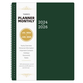 Monthly Planner 2024-2026 - Planner 2024-2026, 9'' x 11'', 24 Months Planner from JULY 2024 to JUNE 2026, Monthly Calendar Planner With Tabs, Inner Pocket, Ample Writing Blocks