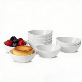 Ramekins 4.5 oz Oven Safe, Ceramic Creme Brulee Ramekins, Pudding Custard Cups, Souffle Dishes, Dipping Sauce Bowls for Kitchen, Dipping Sauce Ramekins for Charcuterie Board, Set of 10