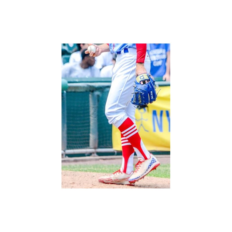 MadSportsStuff Baseball Stirrups Pattern B (Royal/White, Medium)