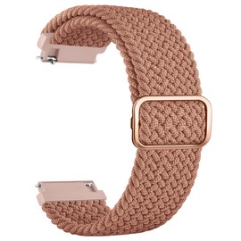 Garmin Elastic Nylon Watch Bands, 20mm Soft Elastic Strap for Garmin Vivoactive 5/Vivomove 3/Forerunner 245/645 Music (Z-Brown)