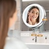 FASCINATE Rechargeable Wall Mounted Makeup Mirror with Lights and Magnification,