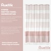 Awellife Boho Pink Shower Curtain for Bathroom Stripe Tassel Shower