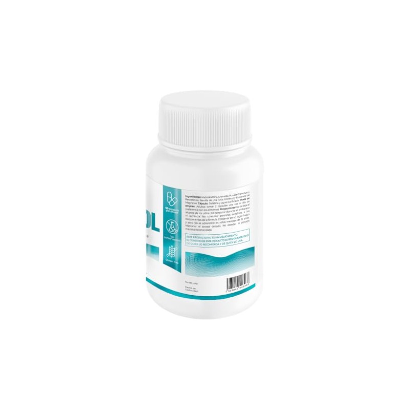Resveratrol, Cápsulas de 500 mg, 80 Cápsulas por Frasco Karabellus