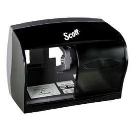 Scott Professional Coreless Standard Roll Toilet Paper Dispenser (09604), Black, Holds 2 Rolls, Wall Mounted, Commercial Grade (Qty 1)