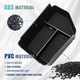 BestEvMod for EV6 Center Console Organizer Tray Interior Accessories Armrest Storage Box ABS Material with PVC Trim Compatible with 2022 2023 Kia EV6 Accessories(Middle Organizer)