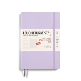 LEUCHTTURM1917 - Weekly Planner and Notebook Softcover Medium (A5), 18-month, Jul. 2024 - Dec. 2025, English, Lilac