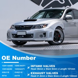 Unaykolb 16PCS 13202AA371 Intake & Air-out Engine Valves Kit for 1999-2011 Subaru Legacy Forester Baja Impreza 2.2L 2.5L H4 SOHC EJ22E, 8 Intake Valves+8 Air-out Valves, IV710&EV710