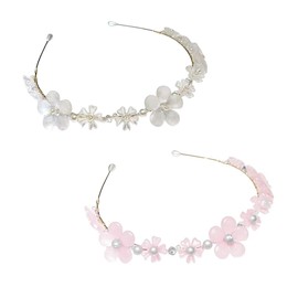 Set of 2 Women's Flower Hair Accessories, Various Models, Pearl Headbands, Headband, Plastic Headband, Headbands, Hair Band for Girls and Women