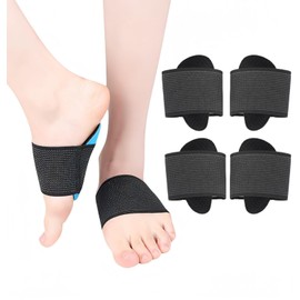 Arch Supporter for Feet [Set of 4 2 Pairs] Shock Absorption, Built-in Latex Cushion, Protective Pad for Foot/Running/Climbing/Standing/Running/Unisex (Blue - Hard, 2 Pairs)