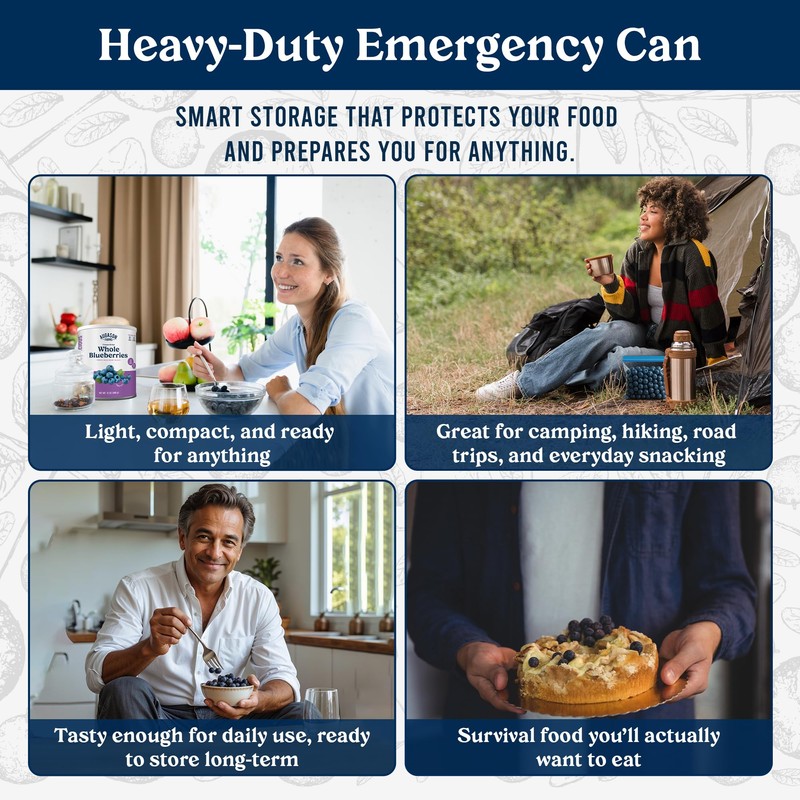 Augason Farms Dried Whole Blueberries Can – Dried Fruit for