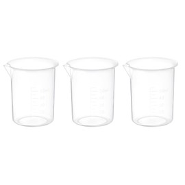 PATIKIL 50ml Measuring Cups, 3Pcs Polypropylene Beakers Graduated Measuring Pitcher Beakers with and Spout for Lab Experiments, Baking and Cooking, Transparent
