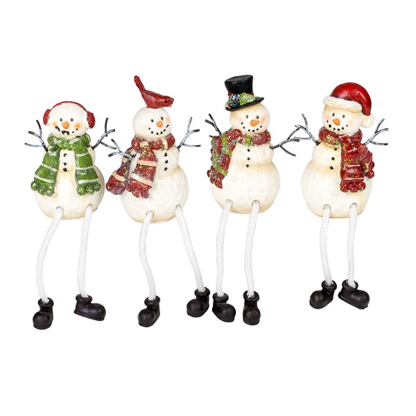 Transpac Imports Inc. Glitter Striped Snowman 4 x 3 Resin