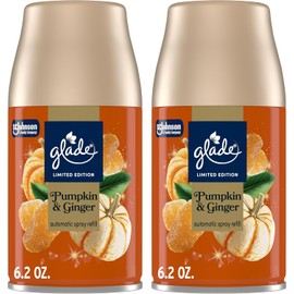 Glade Automatic Spray Refill, Pumpkin & Ginger, Scented Air Freshener for Home and Bathroom, 6.2 Oz, 2 Count