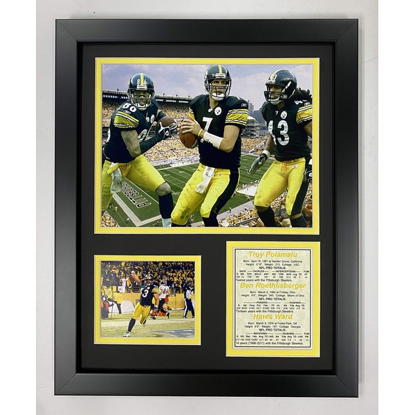 Legends Never Die Pittsburgh Steelers 2000's Big 3 Framed Photo Collage, 11x14-Inch