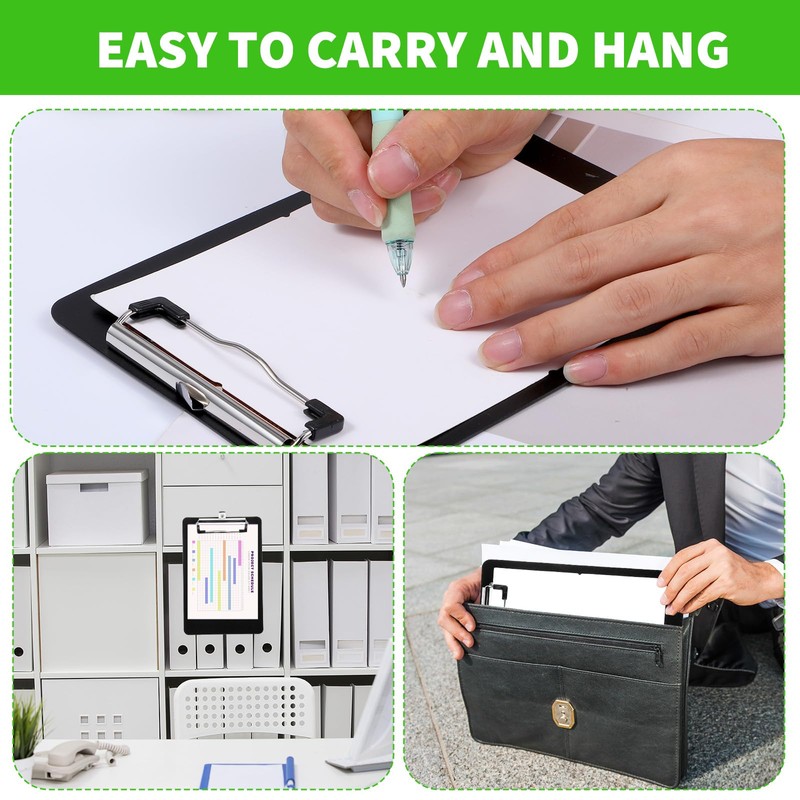 24 Pack Bulk Mini Clipboards, Black A5 Memo Clipboard 5.9x8.8