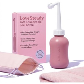 LoveSteady- Botella perineal – Bidé portátil invertido con diseño suave y libre de BPA – Botella perineal posparto para la recuperación vaginal y por cesárea – Artículos esenciales para el parto, tant