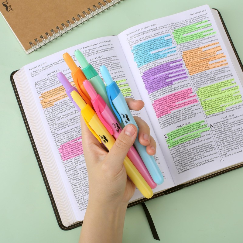 Mr. Pen- Colorful Highlighters Set, 6 Pack, Assorted Colors, Retractable