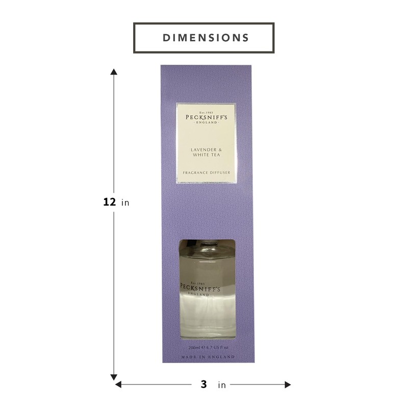 Pecksniff's Lavender & White Tea Diffuser | 200 ml/6.76 Fl