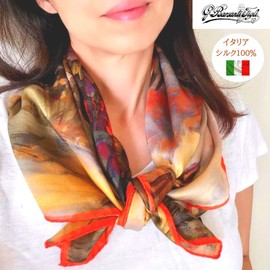 G.Barsanti & Figli Silk Scarf, Large, Women's, Square, 90% Silk, Made in Italy, Como, Luxury, Balsanti Lake Como, Lake Como