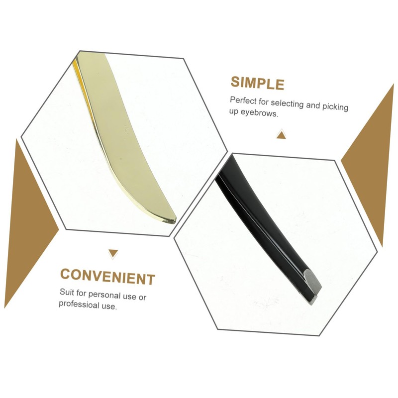 Healeved 3 Sets Ergonomic Handle Eyebrow Clip Tweezers Set Eyebrow