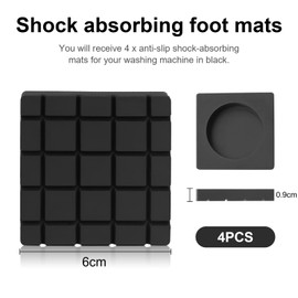 Anti Vibration Pads for Washing Machine, 4 PCS Washing Machine Vibration Pads Shock Absorbing Non Slip Grip Feet Pad Washing Machine Rubber Feet Pad Non-slip Washing Machine Feet Noise Cancelling
