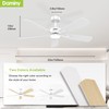 DAMINY 52 inch Ceiling Fan with Light,6CCT,5 Blade,Low Profile Ceiling
