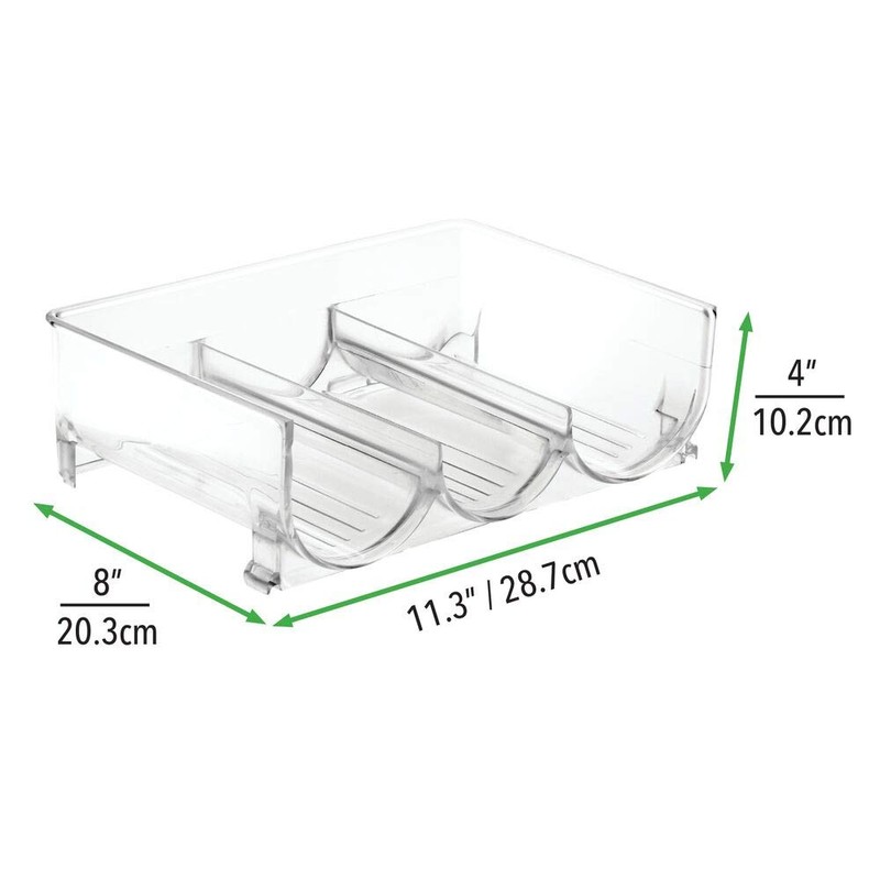 mDesign Plastic Stackable Water Bottle Holder Bin, Storage Organizer for