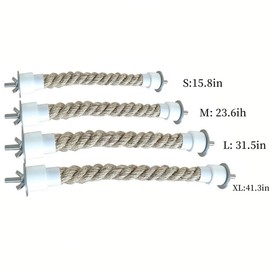 Parrot Climbing Rope Perch - Bird Cage Swing Stand, Spiral Jute Hanging Toy - 80cm